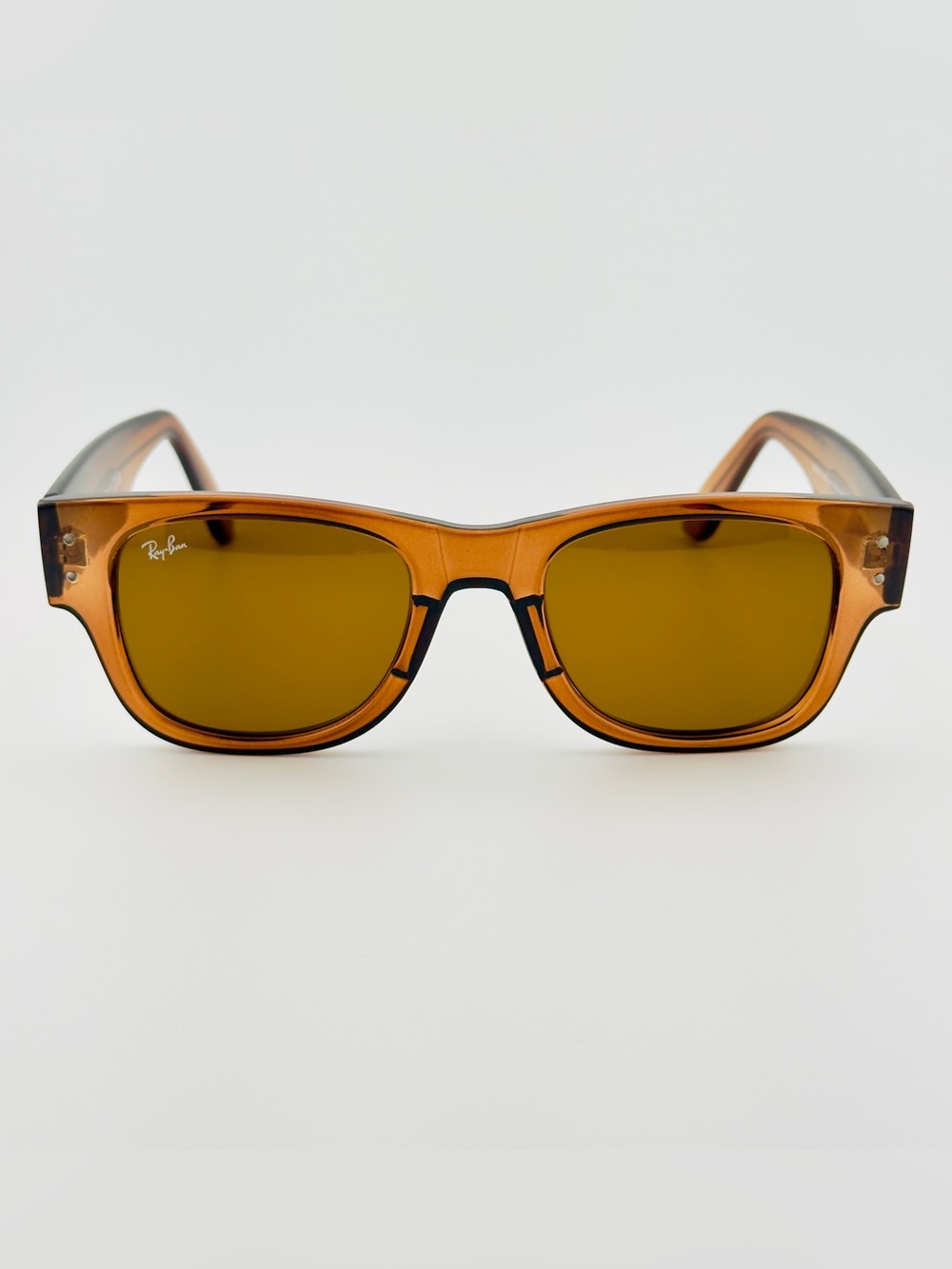Ray-Ban Mega Wayfarer Sunglasses RB0840 Transparent Brown Frame with Brown Lens - Picture 7 of 15